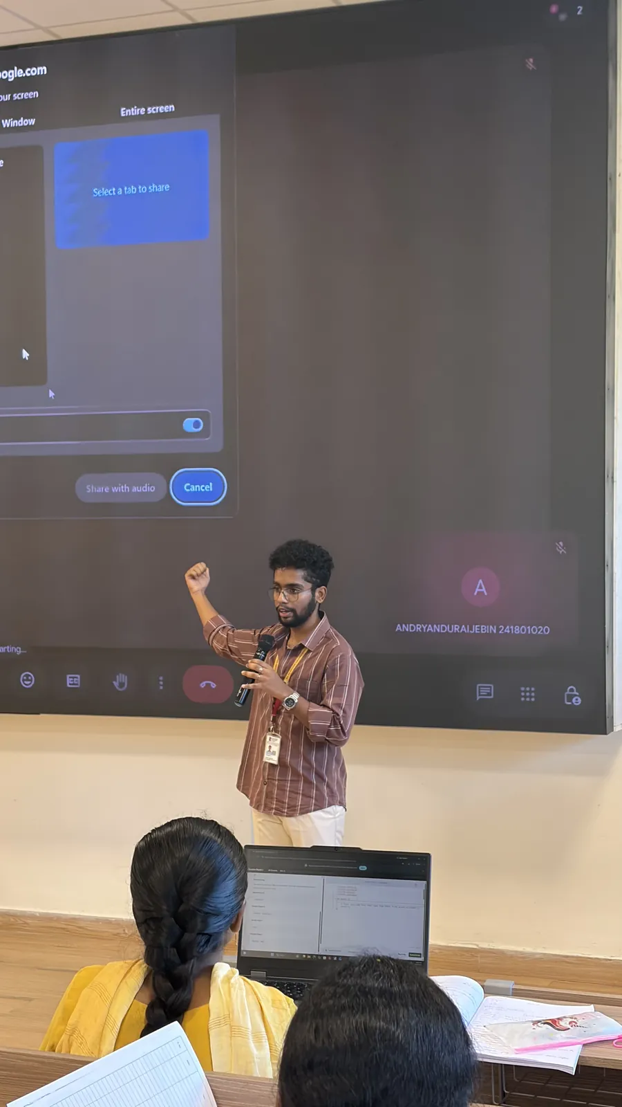 Darshan speaking to students during the second CLICK rollout session